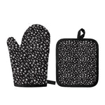 Motorcycle Parts Pattern Print Oven Mitt And Pot Holder Set