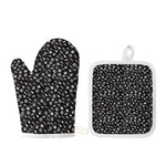 Motorcycle Parts Pattern Print Oven Mitt And Pot Holder Set