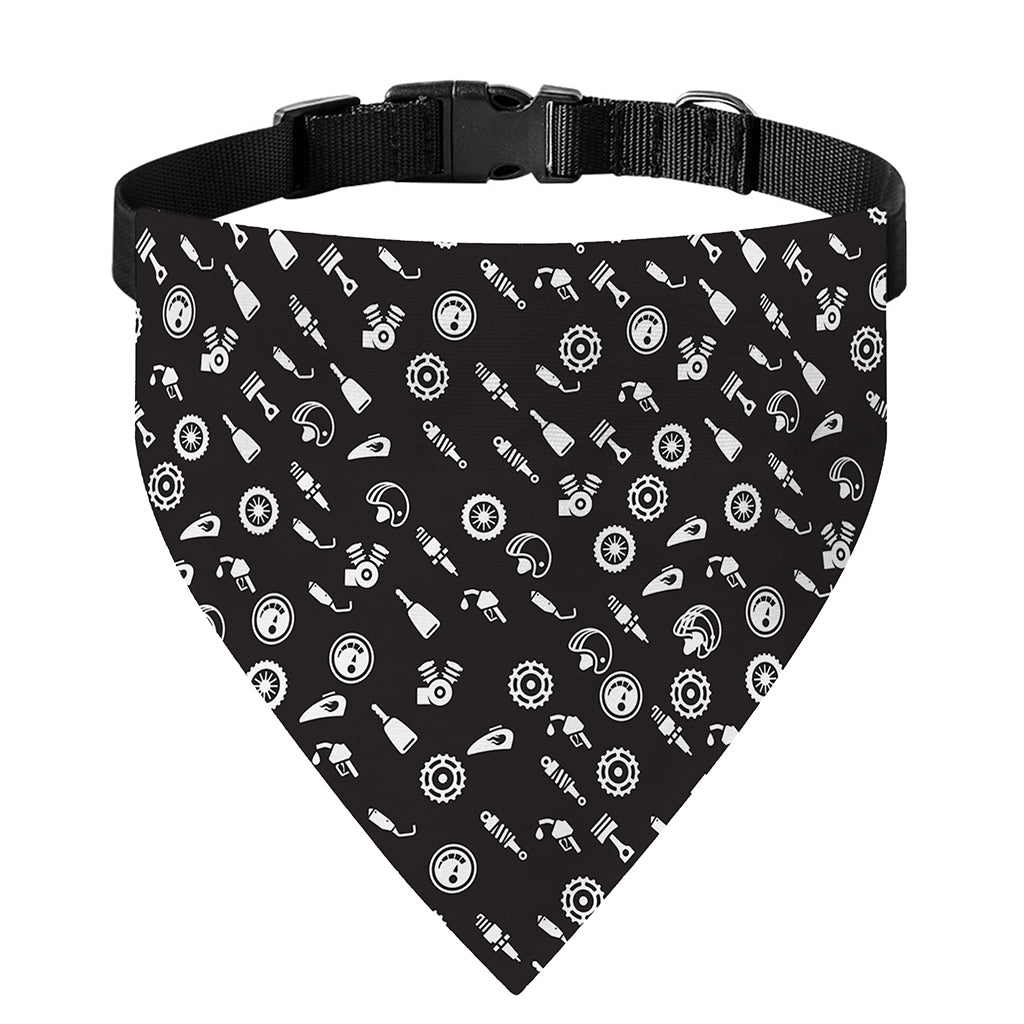 Motorcycle Parts Pattern Print Over The Collar Dog Bandana