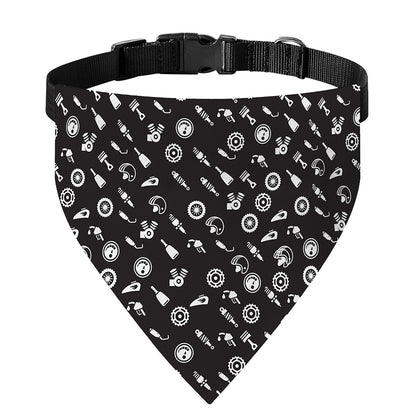 Motorcycle Parts Pattern Print Over The Collar Dog Bandana