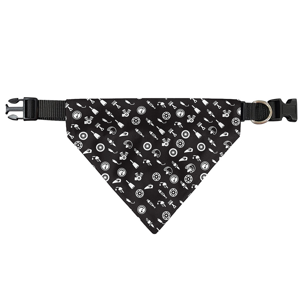 Motorcycle Parts Pattern Print Over The Collar Dog Bandana