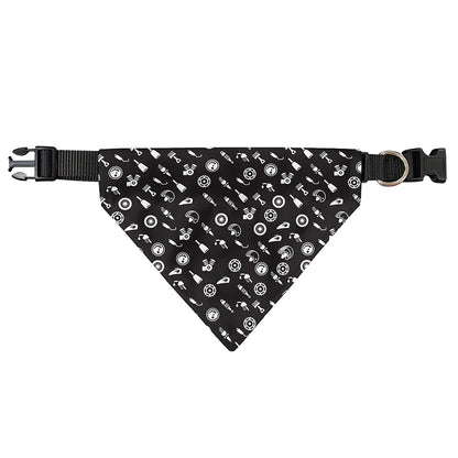 Motorcycle Parts Pattern Print Over The Collar Dog Bandana