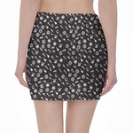 Motorcycle Parts Pattern Print Pencil Mini Skirt