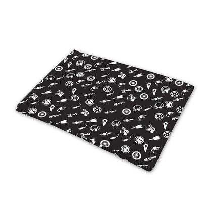 Motorcycle Parts Pattern Print Pet Cooling Mat Cover