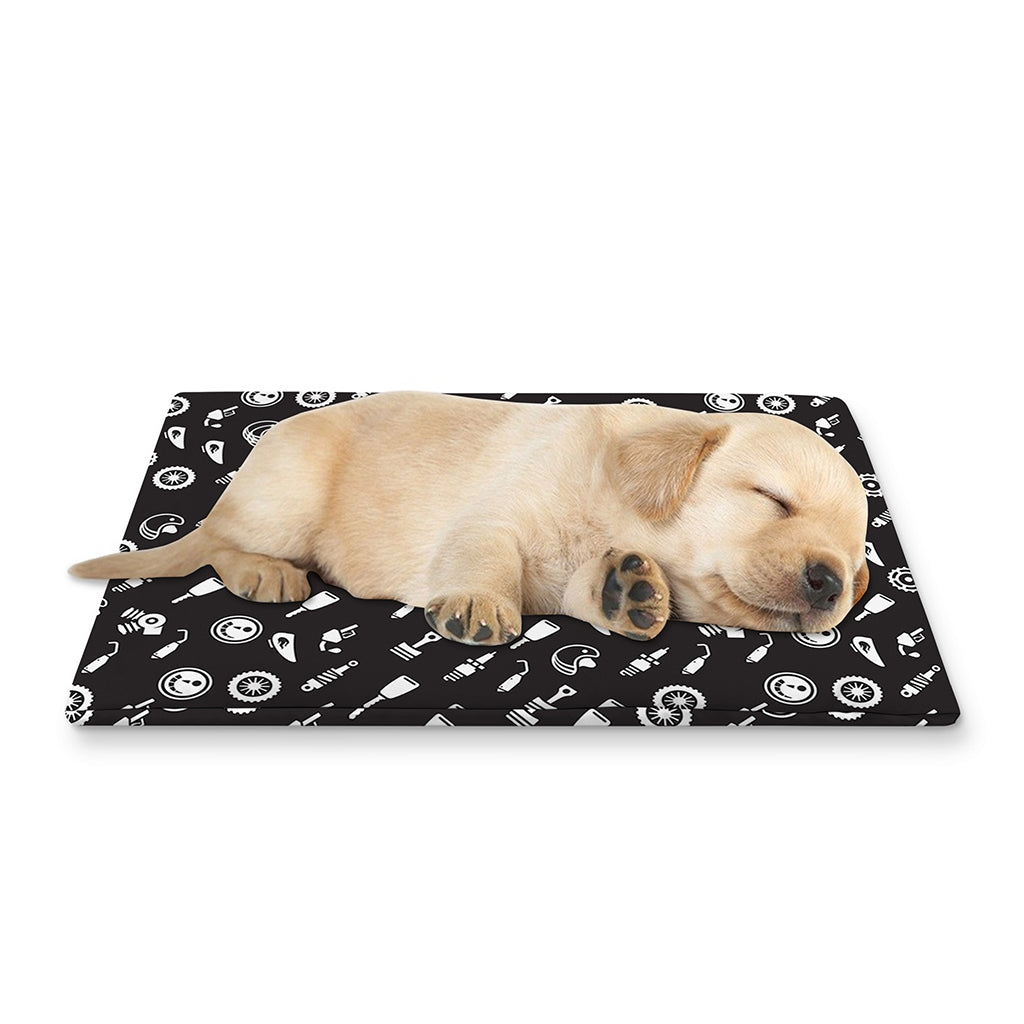 Motorcycle Parts Pattern Print Pet Cooling Mat Cover