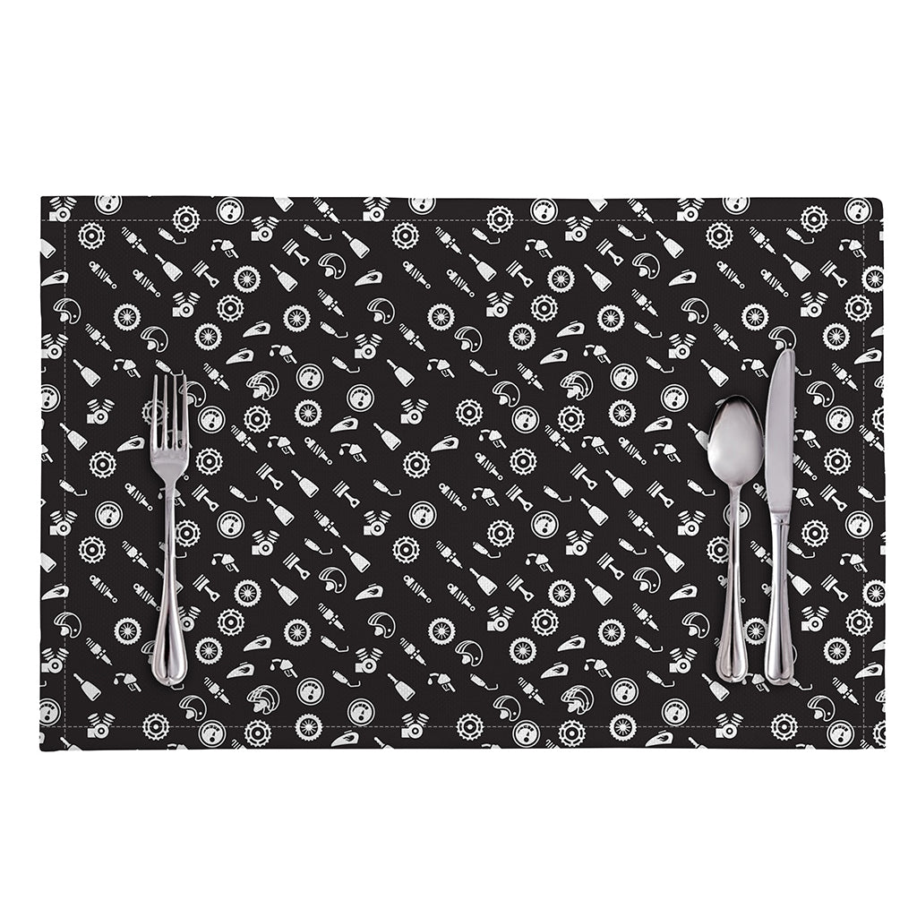Motorcycle Parts Pattern Print Placemat