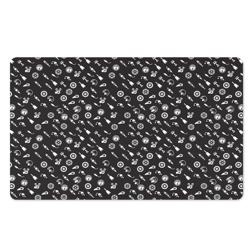 Motorcycle Parts Pattern Print Polyester Doormat