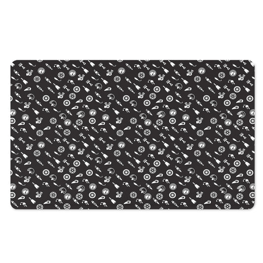 Motorcycle Parts Pattern Print Polyester Doormat