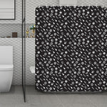 Motorcycle Parts Pattern Print Polyester Shower Curtain