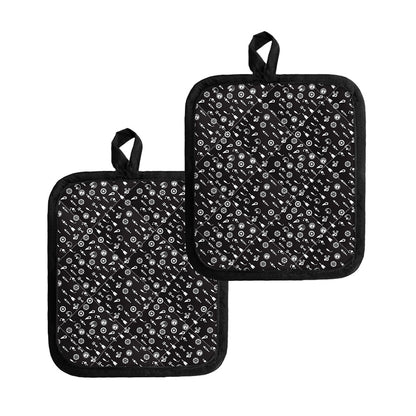 Motorcycle Parts Pattern Print Pot Holders