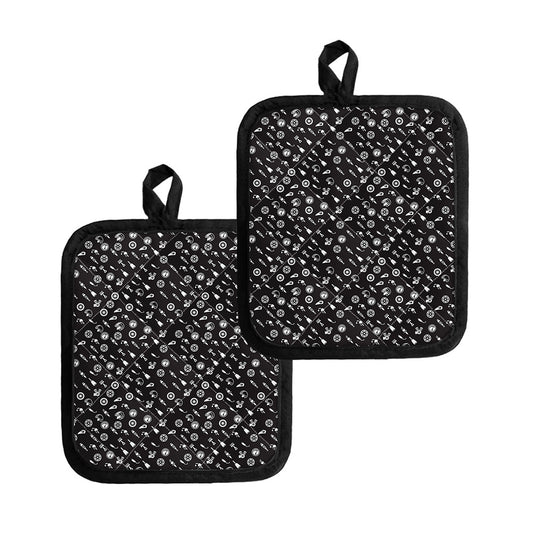 Motorcycle Parts Pattern Print Pot Holders
