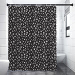 Motorcycle Parts Pattern Print Premium Shower Curtain