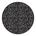 Motorcycle Parts Pattern Print Round Floor Mat