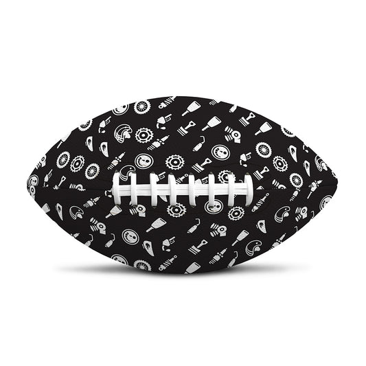 Motorcycle Parts Pattern Print Rugby Ball