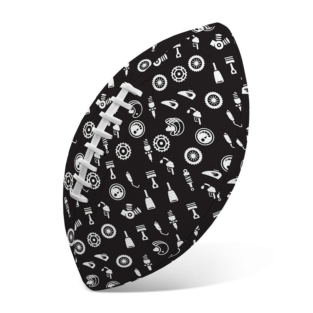 Motorcycle Parts Pattern Print Rugby Ball