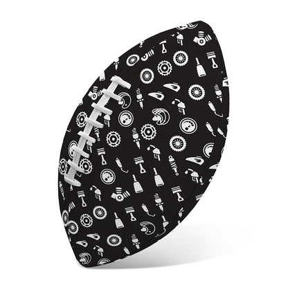 Motorcycle Parts Pattern Print Rugby Ball