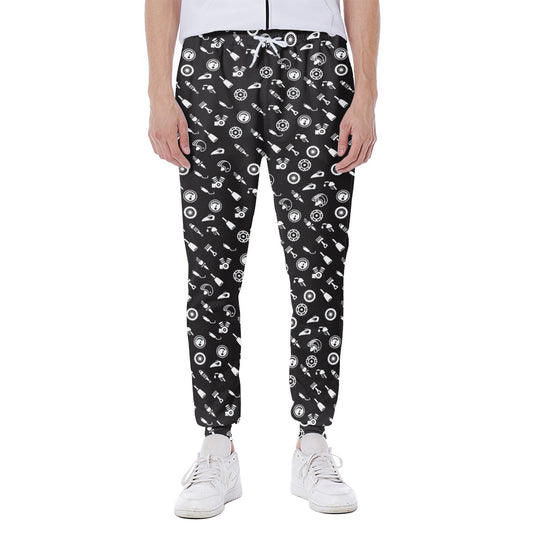 Motorcycle Parts Pattern Print Scuba Joggers