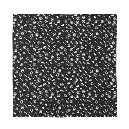 Motorcycle Parts Pattern Print Silk Bandana