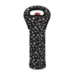 Motorcycle Parts Pattern Print Single Neoprene Wine Tote