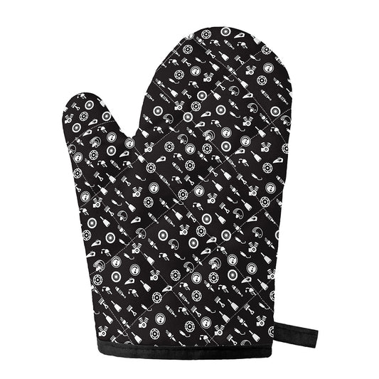 Motorcycle Parts Pattern Print Single Oven Mitt