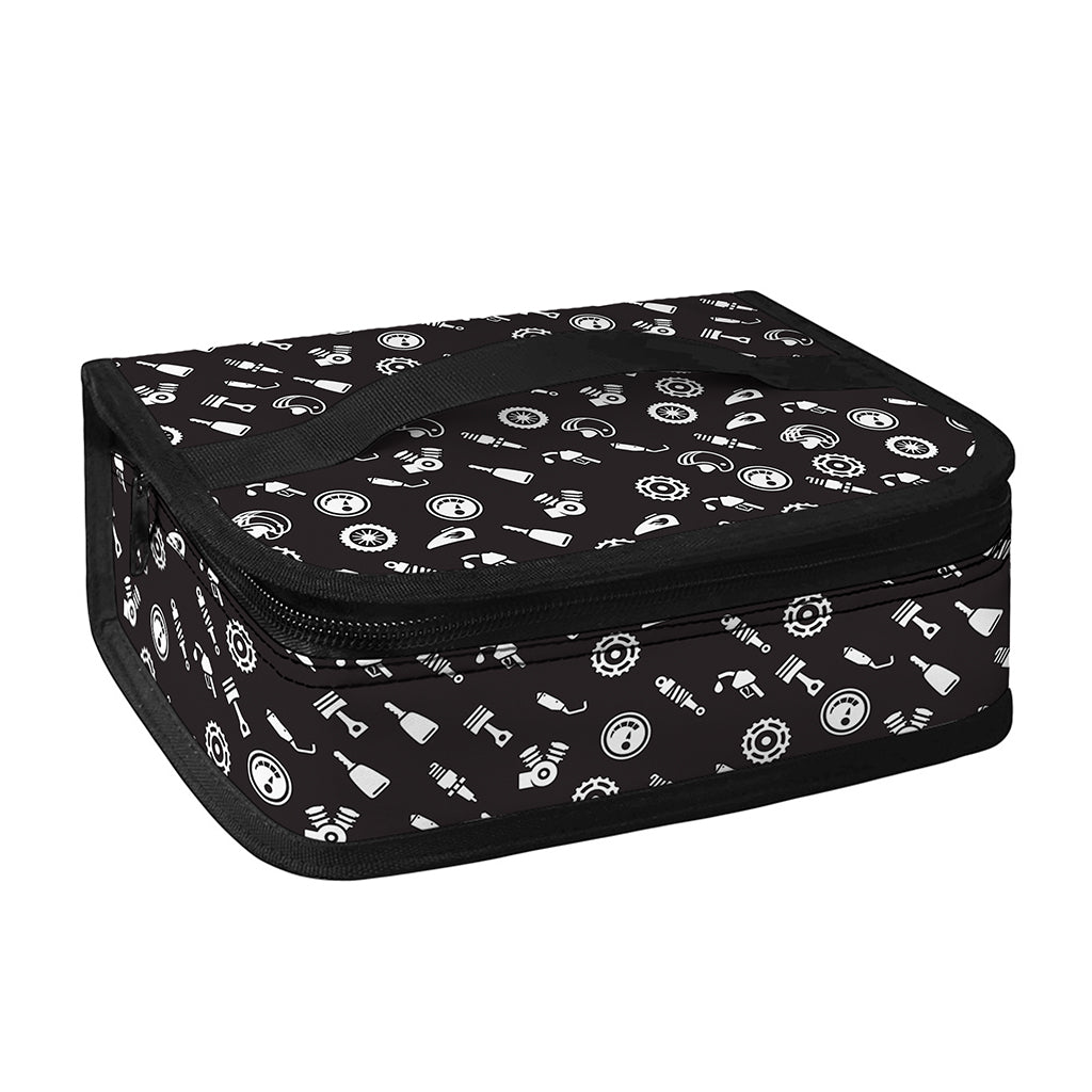 Motorcycle Parts Pattern Print Small Lunch Bag