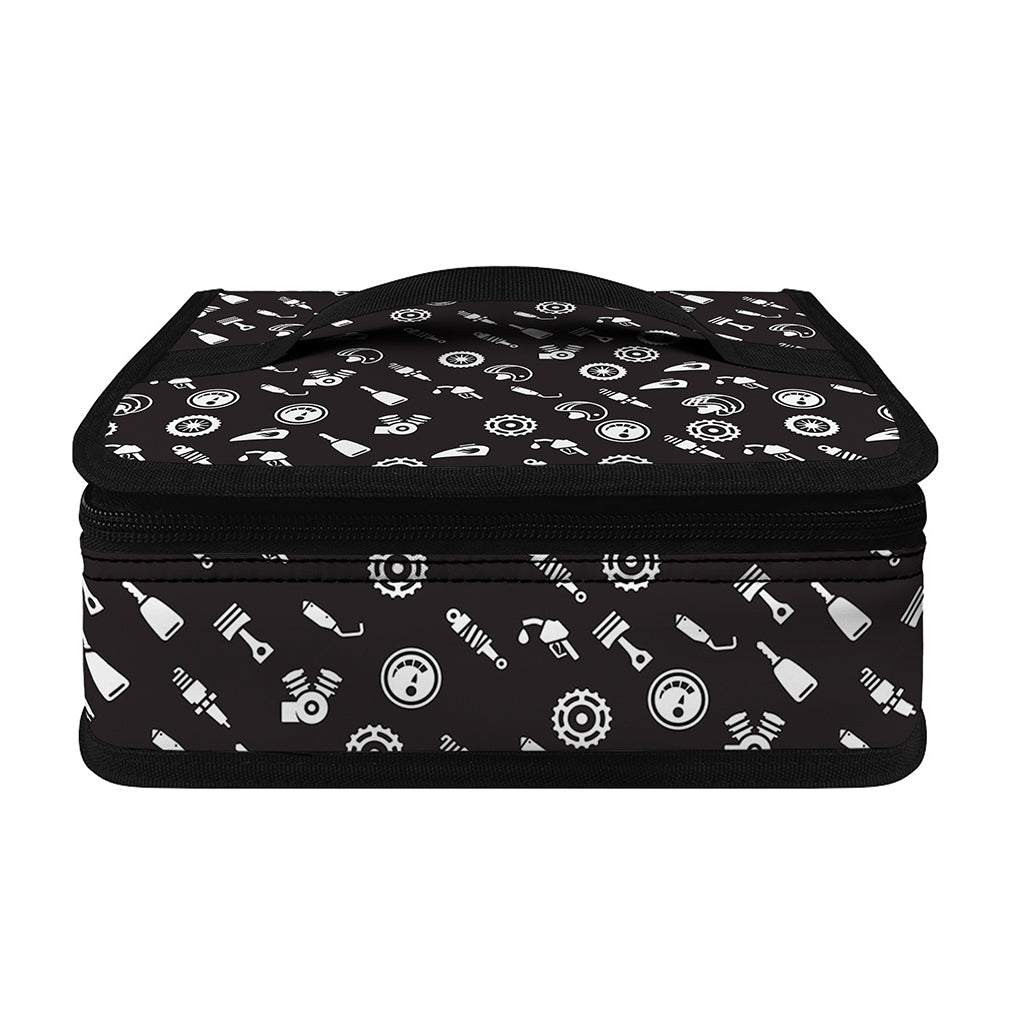 Motorcycle Parts Pattern Print Small Lunch Bag