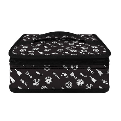Motorcycle Parts Pattern Print Small Lunch Bag