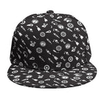 Motorcycle Parts Pattern Print Snapback Cap