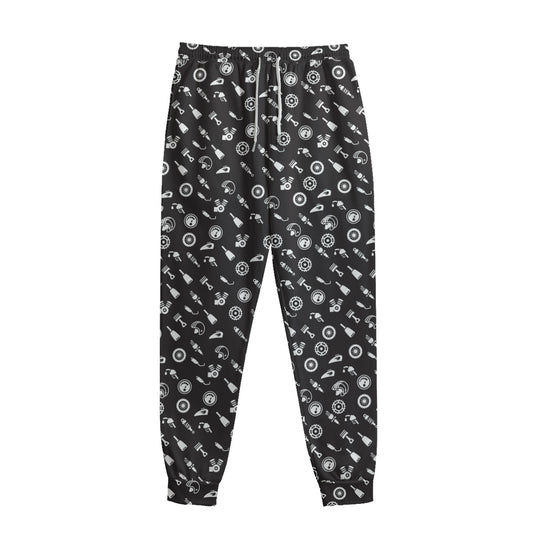 Motorcycle Parts Pattern Print Sweatpants