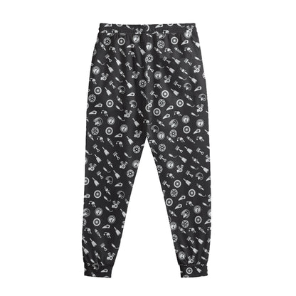 Motorcycle Parts Pattern Print Sweatpants