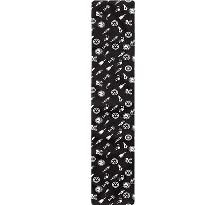 Motorcycle Parts Pattern Print Table Runner