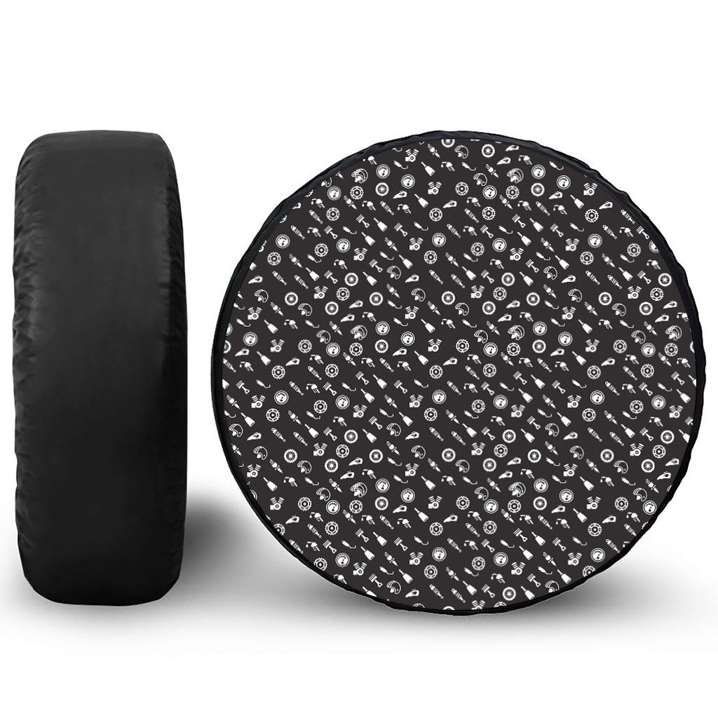 Motorcycle Parts Pattern Print Tire Cover