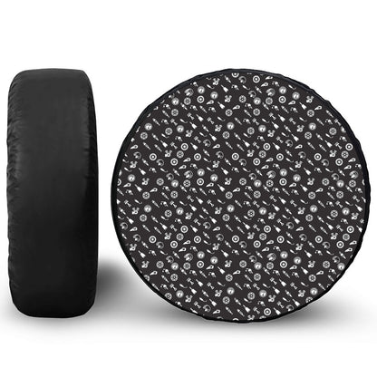 Motorcycle Parts Pattern Print Tire Cover