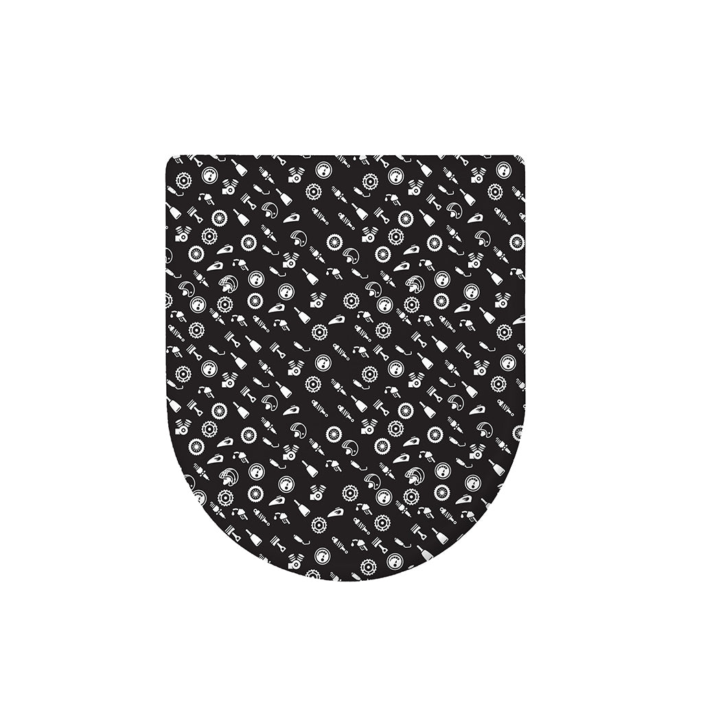 Motorcycle Parts Pattern Print Toilet Lid Cover