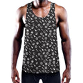 Motorcycle Parts Pattern Print Men's Workout Tank Top