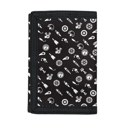 Motorcycle Parts Pattern Print Trifold Wallet
