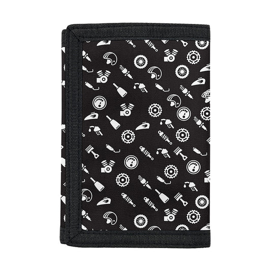 Motorcycle Parts Pattern Print Trifold Wallet