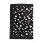 Motorcycle Parts Pattern Print Trifold Wallet