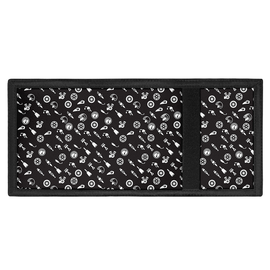 Motorcycle Parts Pattern Print Trifold Wallet