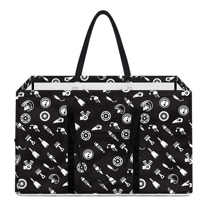 Motorcycle Parts Pattern Print Utility Tote Bag