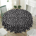 Motorcycle Parts Pattern Print Waterproof Round Tablecloth