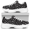 Motorcycle Parts Pattern Print White Chunky Shoes