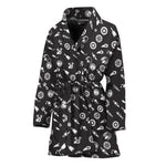 Motorcycle Parts Pattern Print Women's Bathrobe