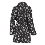 Motorcycle Parts Pattern Print Women's Bathrobe