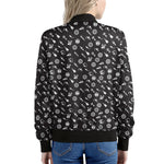 Motorcycle Parts Pattern Print Women's Bomber Jacket