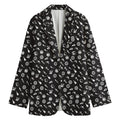 Motorcycle Parts Pattern Print Women's Cotton Blazer