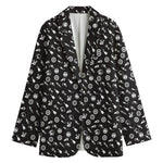 Motorcycle Parts Pattern Print Women's Cotton Blazer