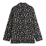 Motorcycle Parts Pattern Print Women's Cotton Blazer