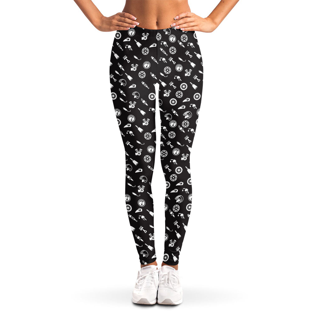 Motorcycle Parts Pattern Print Women's Leggings