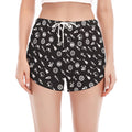 Motorcycle Parts Pattern Print Women's Split Running Shorts
